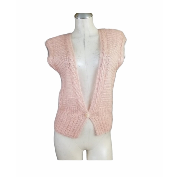 💵3/$20 Vintage Linda Allard PS Pink Mohair Vest - Picture 2 of 7